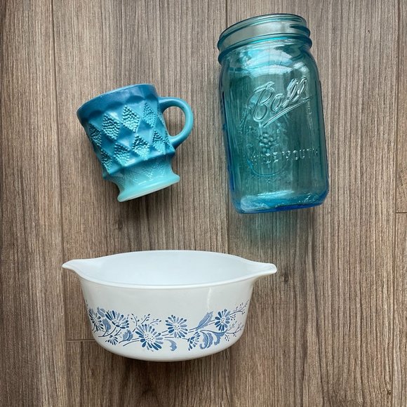 Anchor Hocking Fire King Vintage Blue Kimberly Mug - Picture 5 of 8